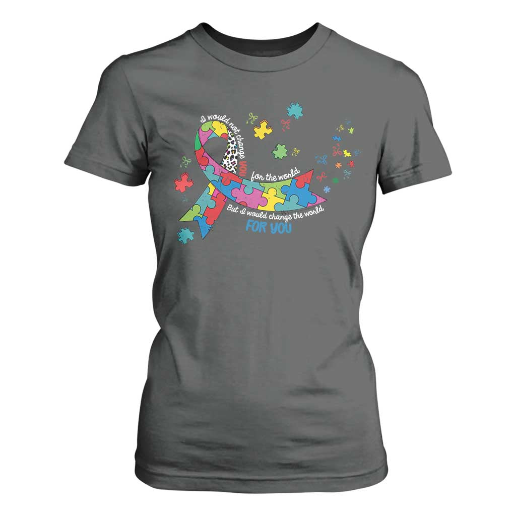 Autism Awareness Coquette Bow T Shirt For Women Special Education Teacher TS10 Dark Heather Print Your Wear