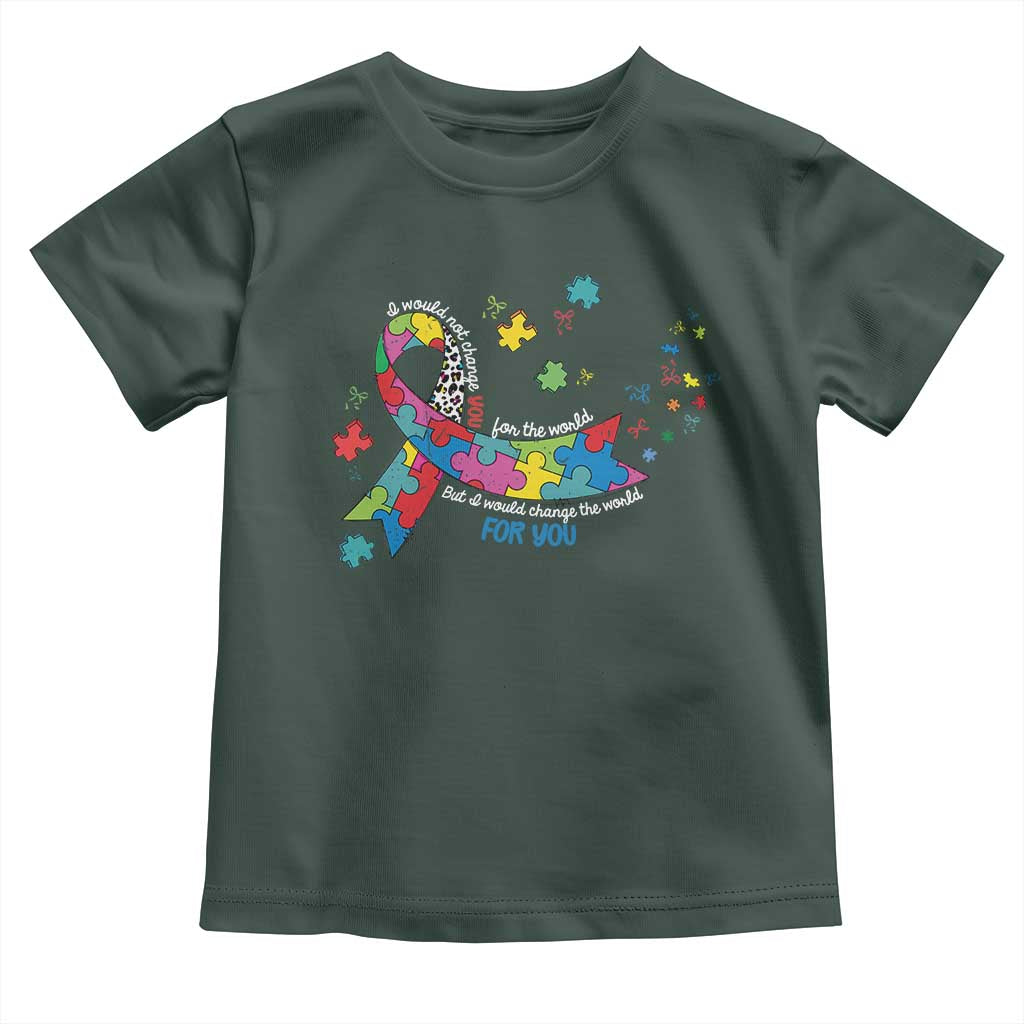 Autism Awareness Coquette Bow Toddler T Shirt Special Education Teacher TS10 Dark Forest Green Print Your Wear