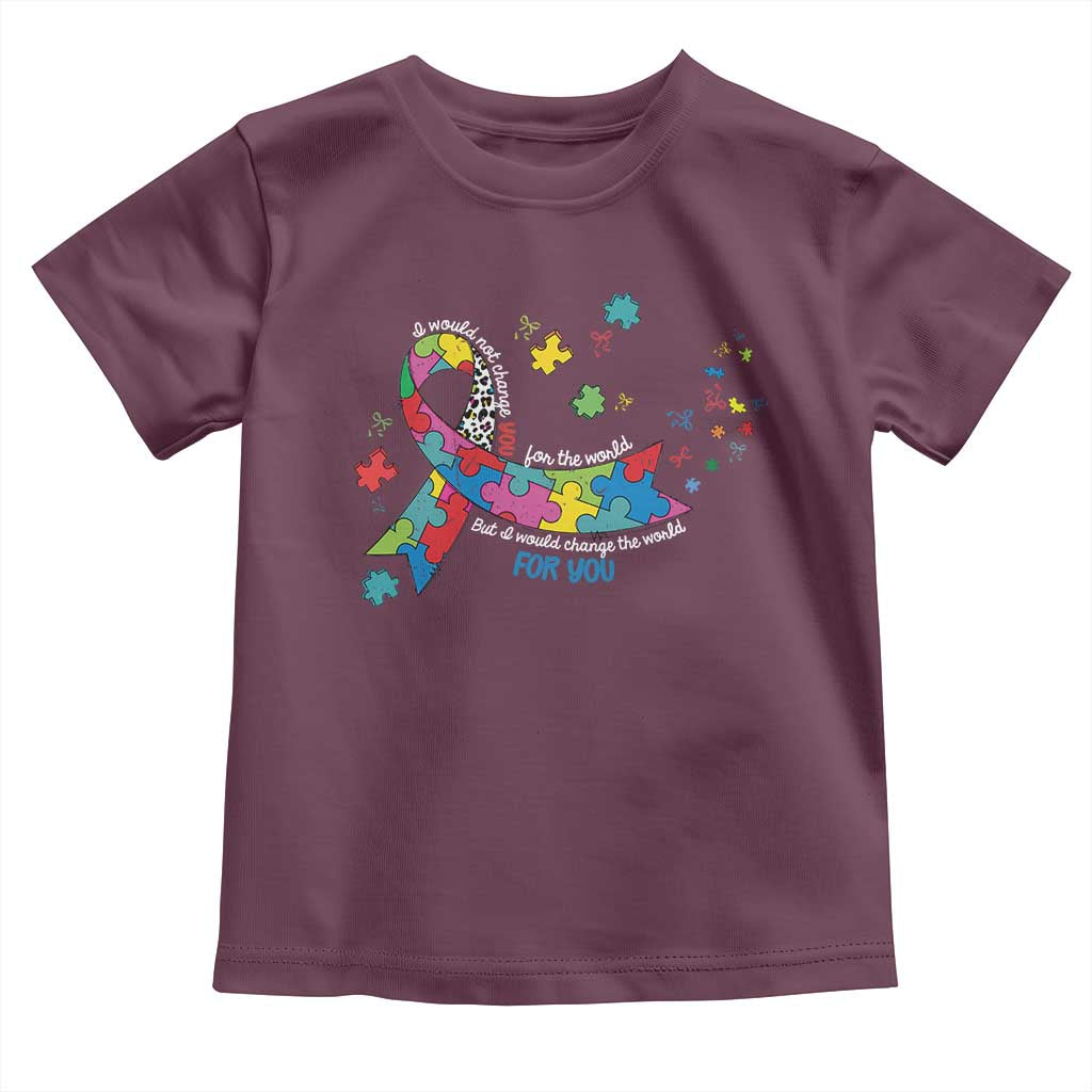Autism Awareness Coquette Bow Toddler T Shirt Special Education Teacher TS10 Maroon Print Your Wear