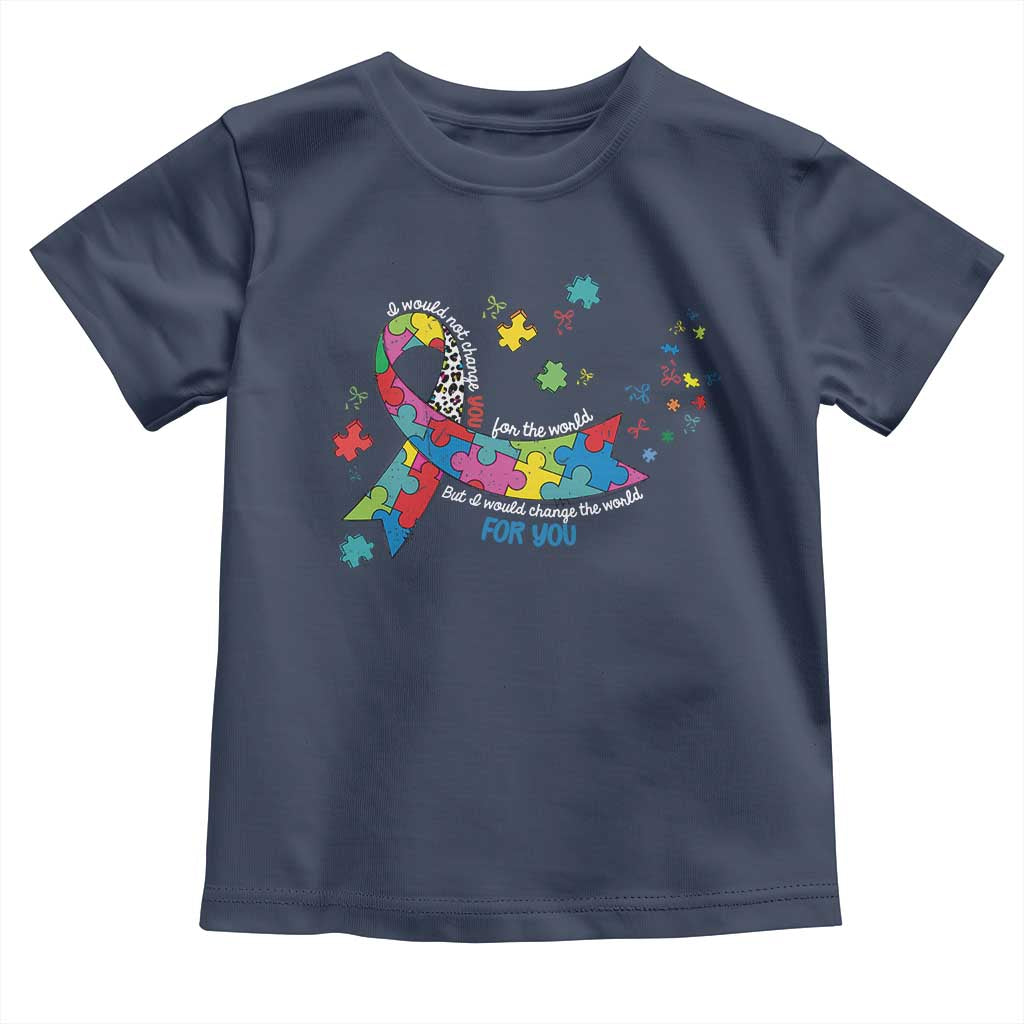 Autism Awareness Coquette Bow Toddler T Shirt Special Education Teacher TS10 Navy Print Your Wear