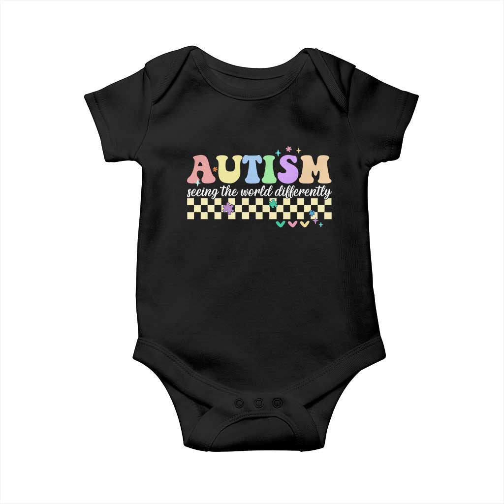 Autism Acceptance Month Baby Onesie Seeing the World Differently TS10 Black Print Your Wear
