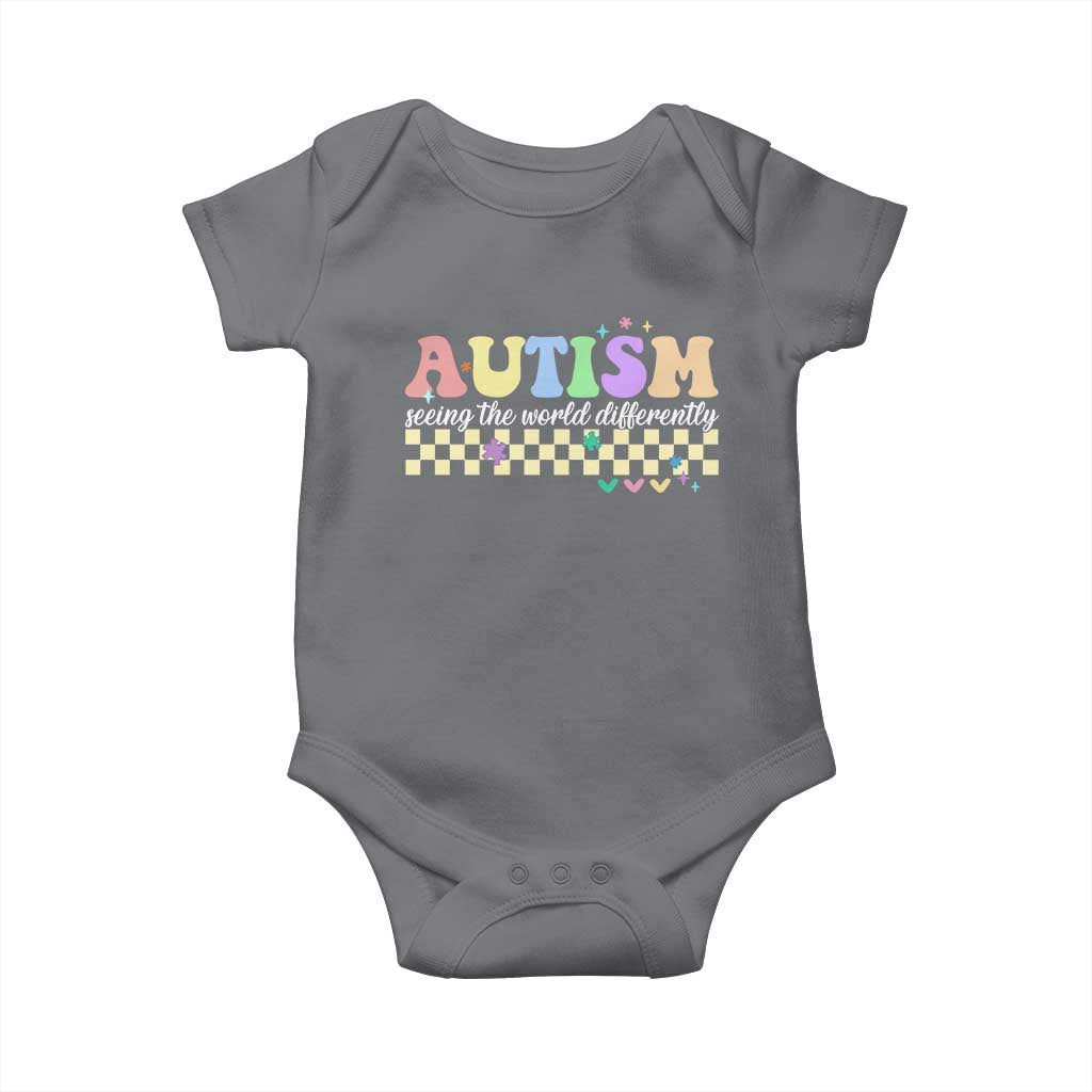 Autism Acceptance Month Baby Onesie Seeing the World Differently TS10 Charcoal Print Your Wear