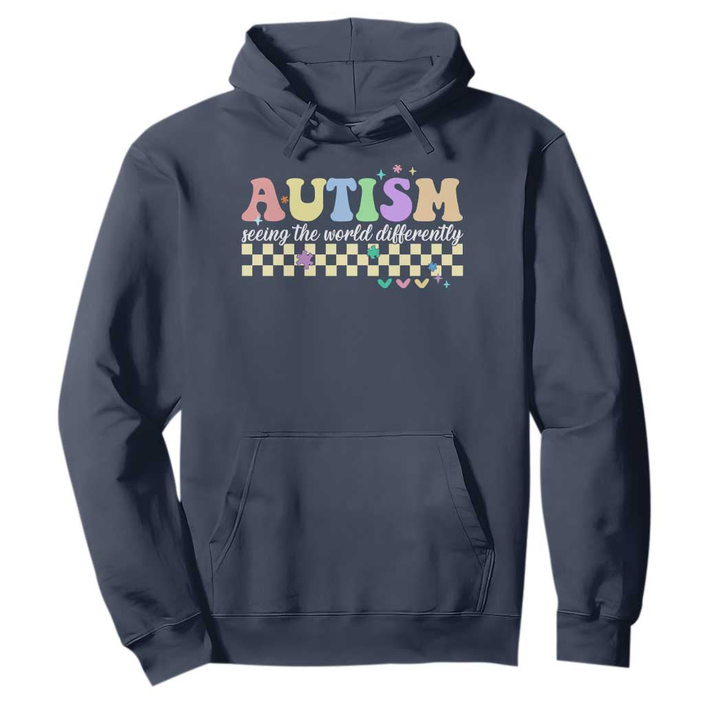 Autism Acceptance Month Hoodie Seeing the World Differently TS10 Navy Print Your Wear