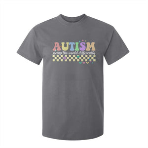 Autism Acceptance Month T Shirt For Kid Seeing the World Differently TS10 Charcoal Print Your Wear