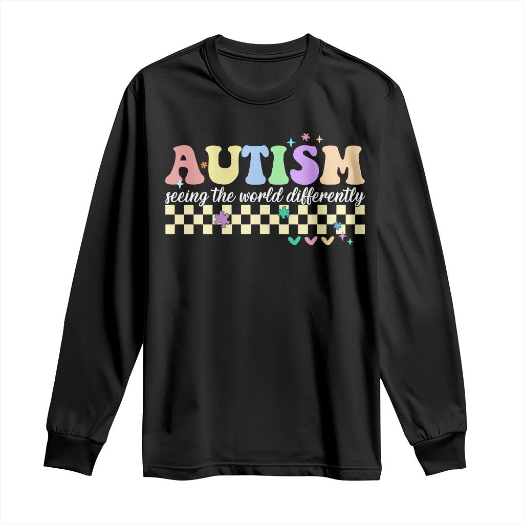 Autism Acceptance Month Long Sleeve Shirt Seeing the World Differently TS10 Black Print Your Wear
