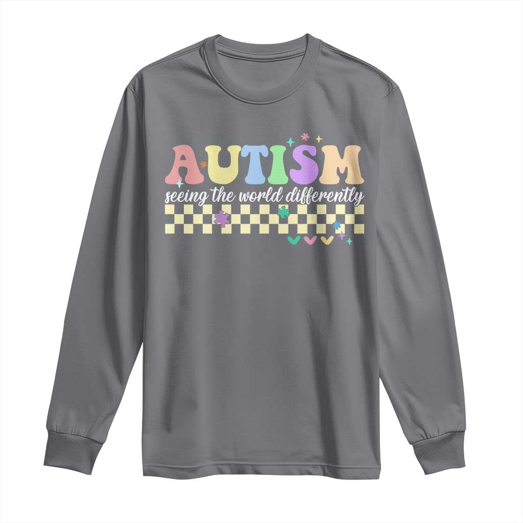 Autism Acceptance Month Long Sleeve Shirt Seeing the World Differently TS10 Charcoal Print Your Wear