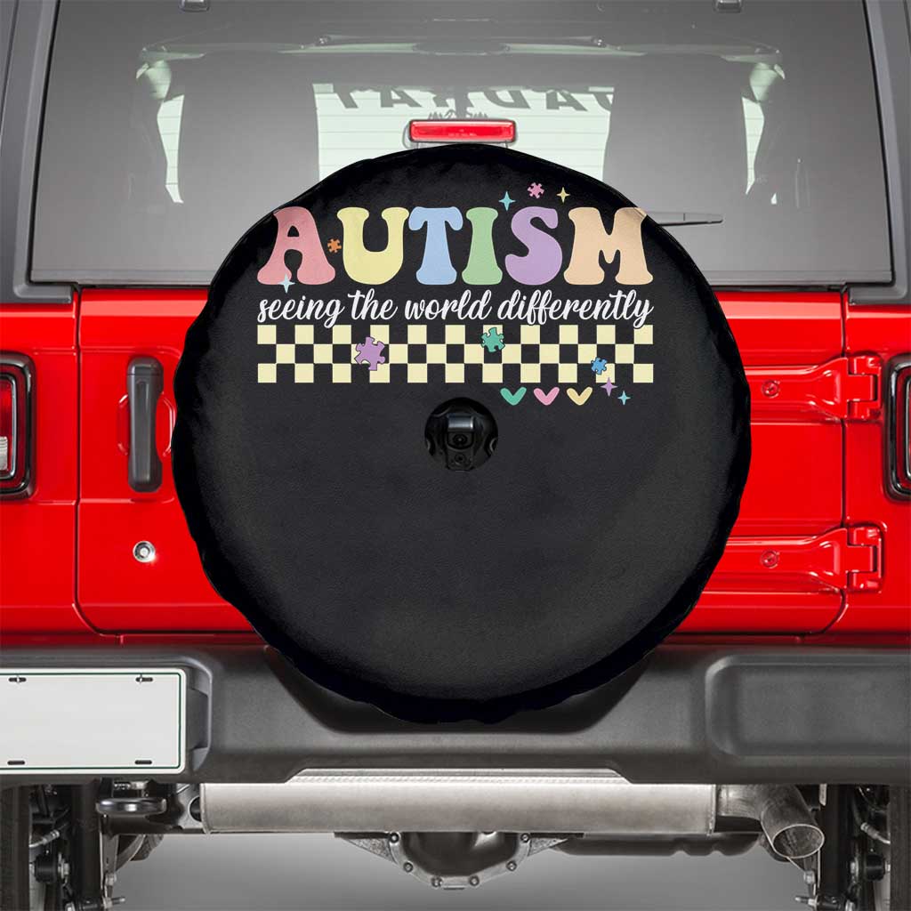 Autism Acceptance Month Spare Tire Cover Seeing the World Differently TS10 Black Print Your Wear