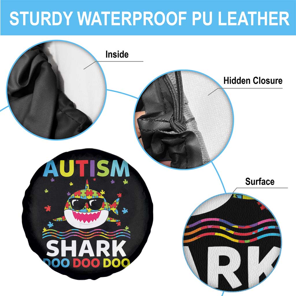 Funny Autism Shark Spare Tire Cover Puzzle Piece Autistic Mom Dad Sped Teacher TS10 Print Your Wear