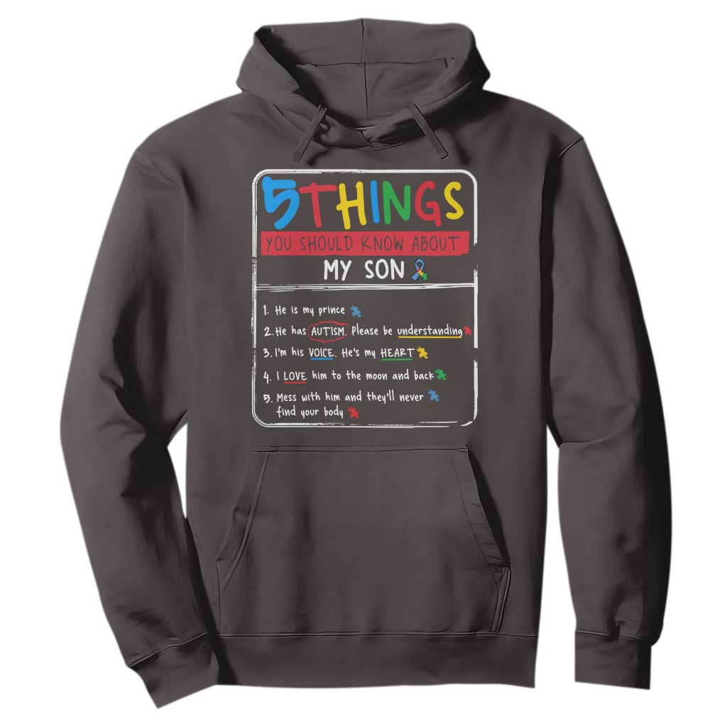 Autistic Son Autism Awareness Mom Dad Parents Hoodie - ASD Family Support Pullover TS10 Dark Chocolate Print Your Wear