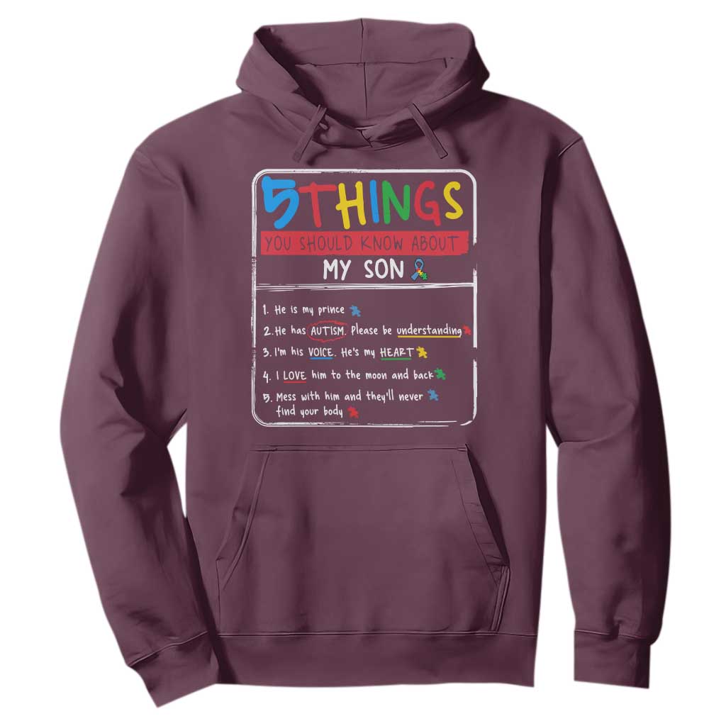 Autistic Son Autism Awareness Mom Dad Parents Hoodie TS10 Maroon Print Your Wear