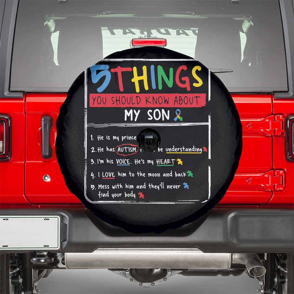 Autistic Son Autism Awareness Mom Dad Parents Spare Tire Cover TS10 Black Print Your Wear