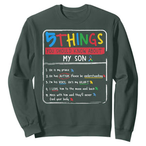 Autistic Son Autism Awareness Mom Dad Parents Sweatshirt TS10 Dark Forest Green Print Your Wear