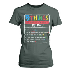 Autistic Son Autism Awareness Mom Dad Parents T Shirt For Women TS10 Dark Forest Green Print Your Wear