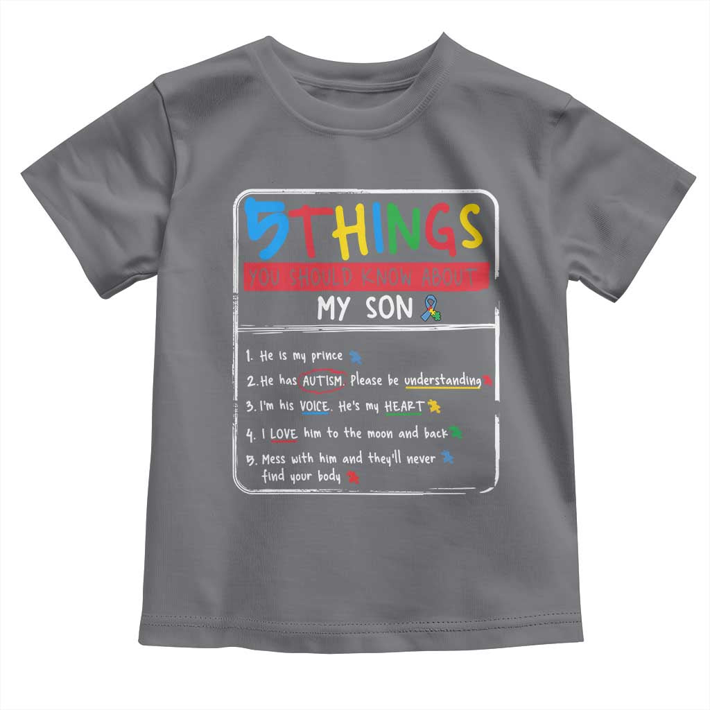 Autistic Son Autism Awareness Mom Dad Parents Toddler T Shirt TS10 Charcoal Print Your Wear