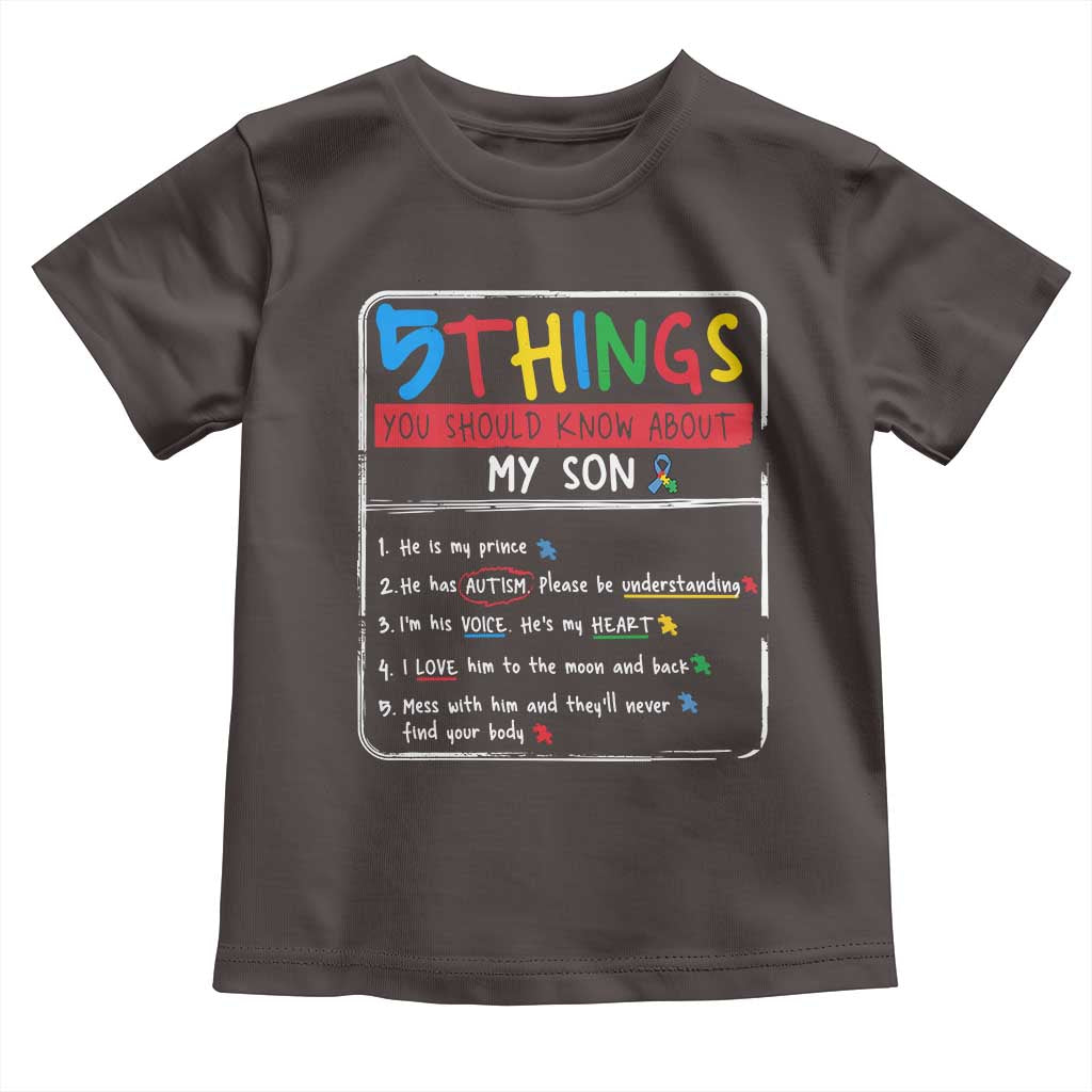 Autistic Son Autism Awareness Mom Dad Parents Toddler T Shirt TS10 Dark Chocolate Print Your Wear