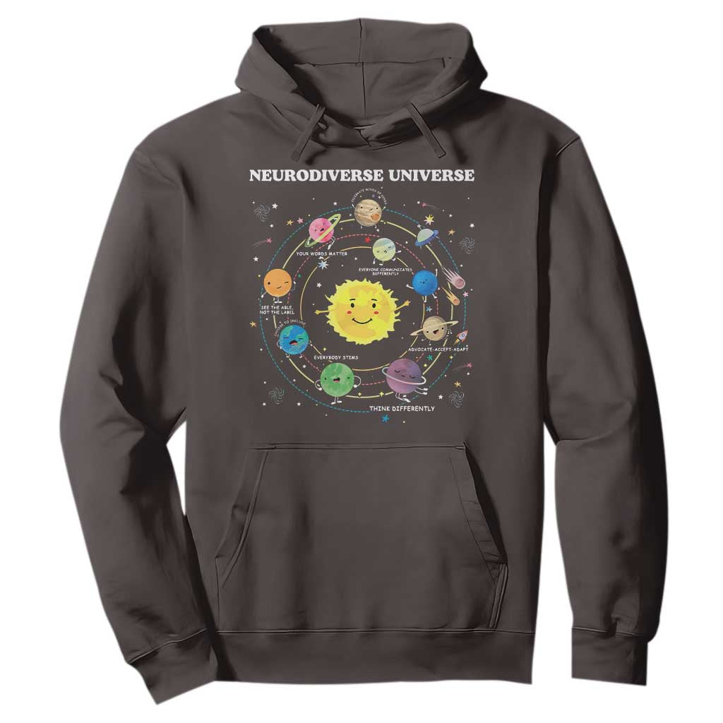 Autism Awareness Hoodie Neurodiverse Universe Sped Teacher TS10 Dark Chocolate Print Your Wear