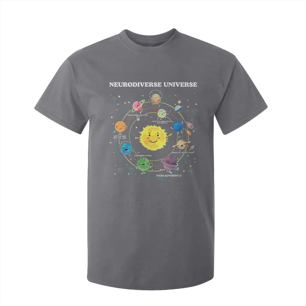 Autism Awareness T Shirt For Kid Neurodiverse Universe Sped Teacher TS10 Charcoal Print Your Wear