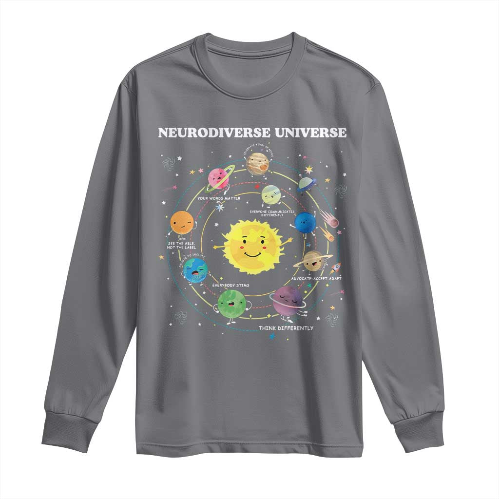 Autism Awareness Long Sleeve Shirt Neurodiverse Universe Sped Teacher TS10 Charcoal Print Your Wear