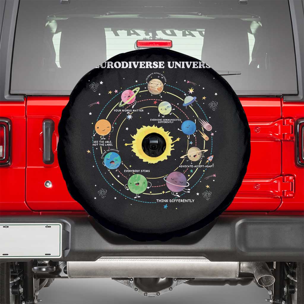 Autism Awareness Spare Tire Cover Neurodiverse Universe Sped Teacher TS10 Black Print Your Wear