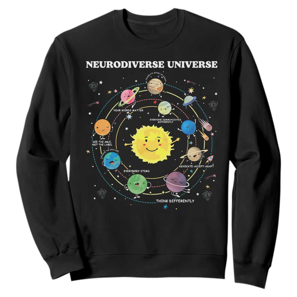 Autism Awareness Sweatshirt Neurodiverse Universe Sped Teacher TS10 Black Print Your Wear