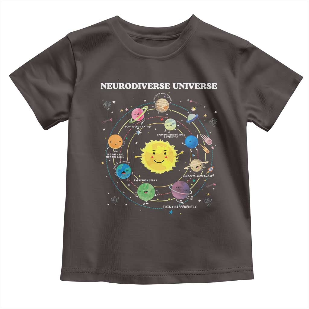Autism Awareness Toddler T Shirt Neurodiverse Universe Sped Teacher TS10 Dark Chocolate Print Your Wear