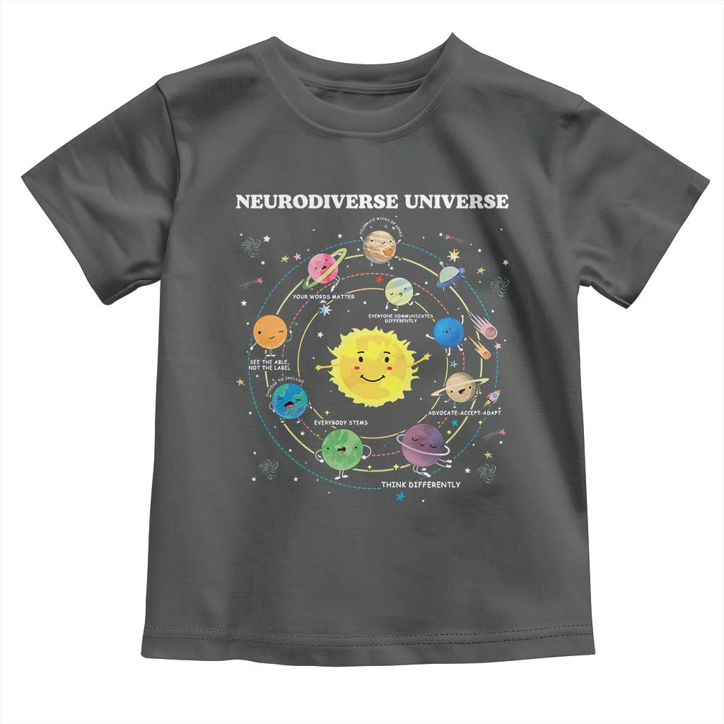 Autism Awareness Toddler T Shirt Neurodiverse Universe Sped Teacher TS10 Dark Heather Print Your Wear