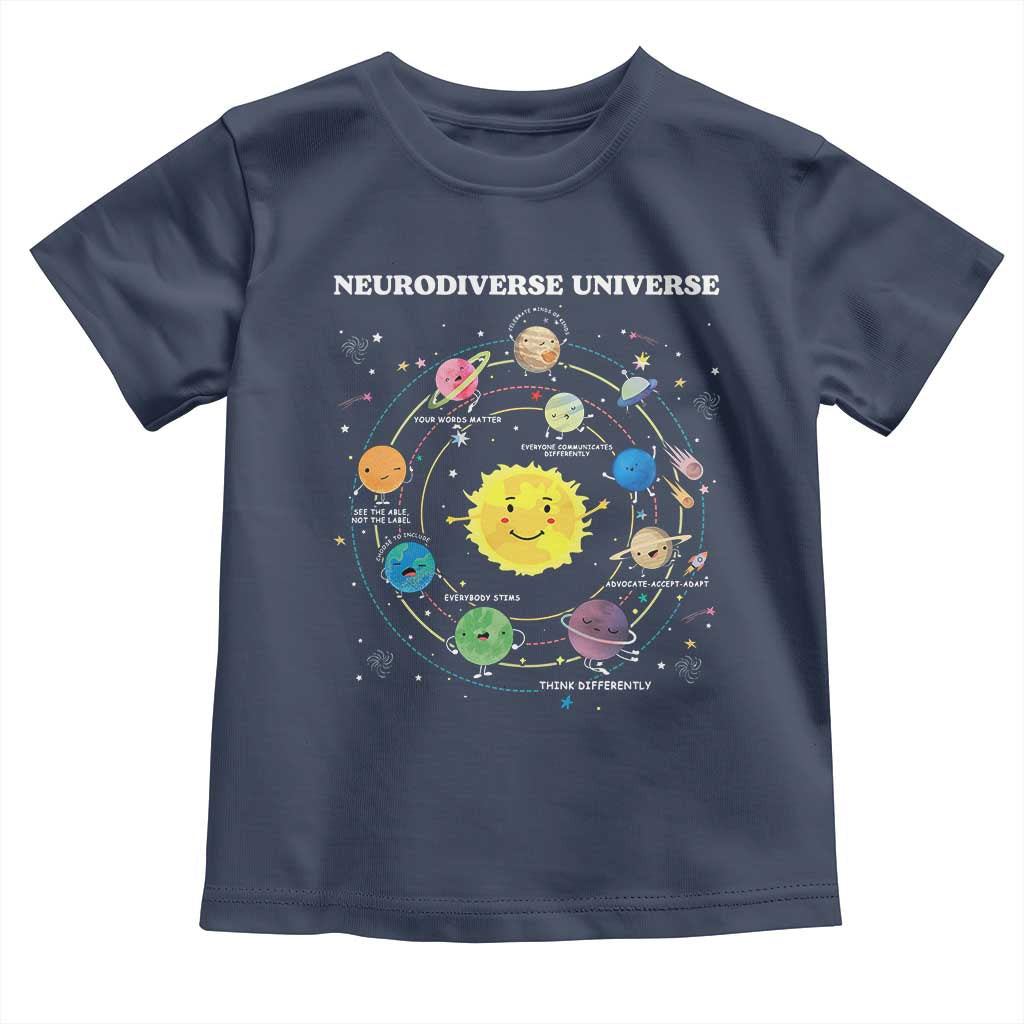 Autism Awareness Toddler T Shirt Neurodiverse Universe Sped Teacher TS10 Navy Print Your Wear