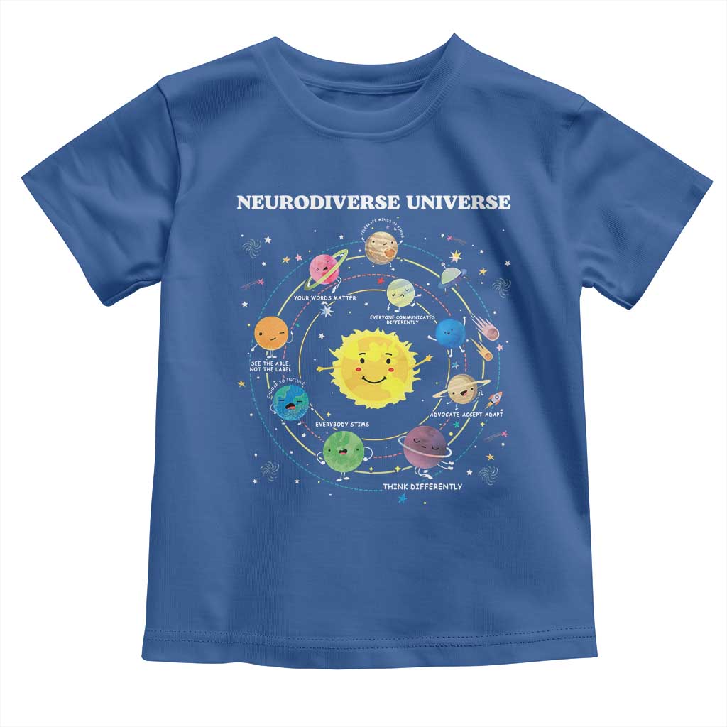 Autism Awareness Toddler T Shirt Neurodiverse Universe Sped Teacher TS10 Royal Blue Print Your Wear