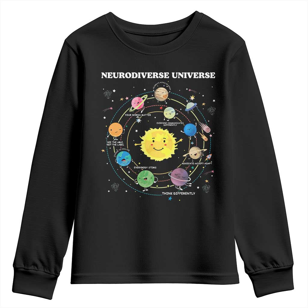Autism Awareness Youth Sweatshirt Neurodiverse Universe Sped Teacher TS10 Black Print Your Wear