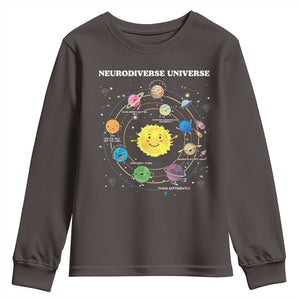 Autism Awareness Youth Sweatshirt Neurodiverse Universe Sped Teacher TS10 Dark Chocolate Print Your Wear