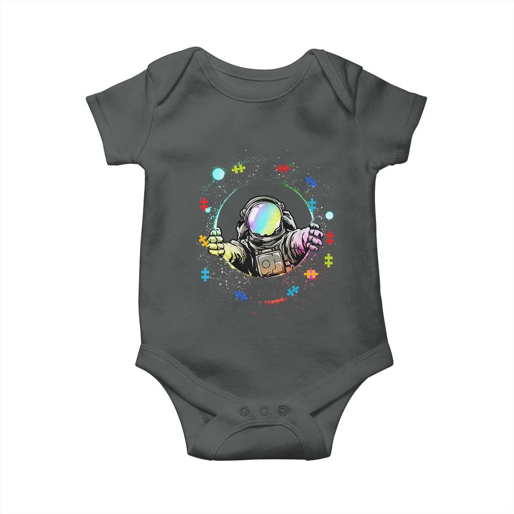 Astronaut Autism Awareness Baby Onesie Space Autistic Kids Sped Teacher TS10 Dark Heather Print Your Wear