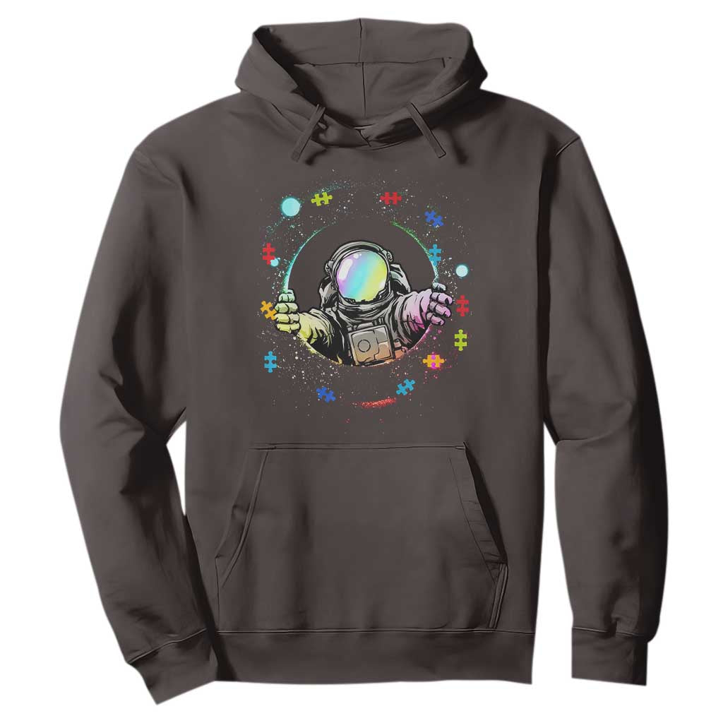 Astronaut Autism Awareness Hoodie Space Autistic Kids Sped Teacher TS10 Dark Chocolate Print Your Wear