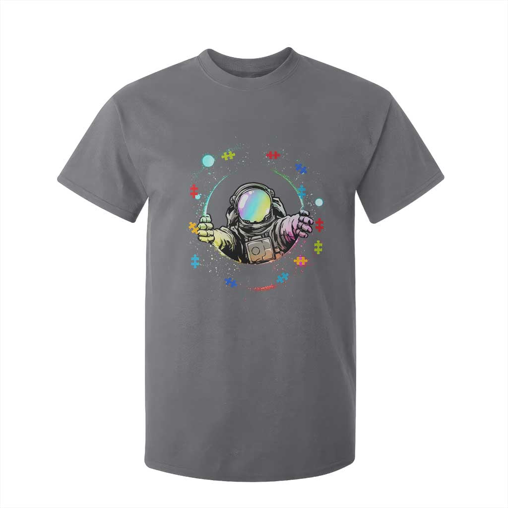 Astronaut Autism Awareness T Shirt For Kid Space Autistic Kids Sped Teacher TS10 Charcoal Print Your Wear