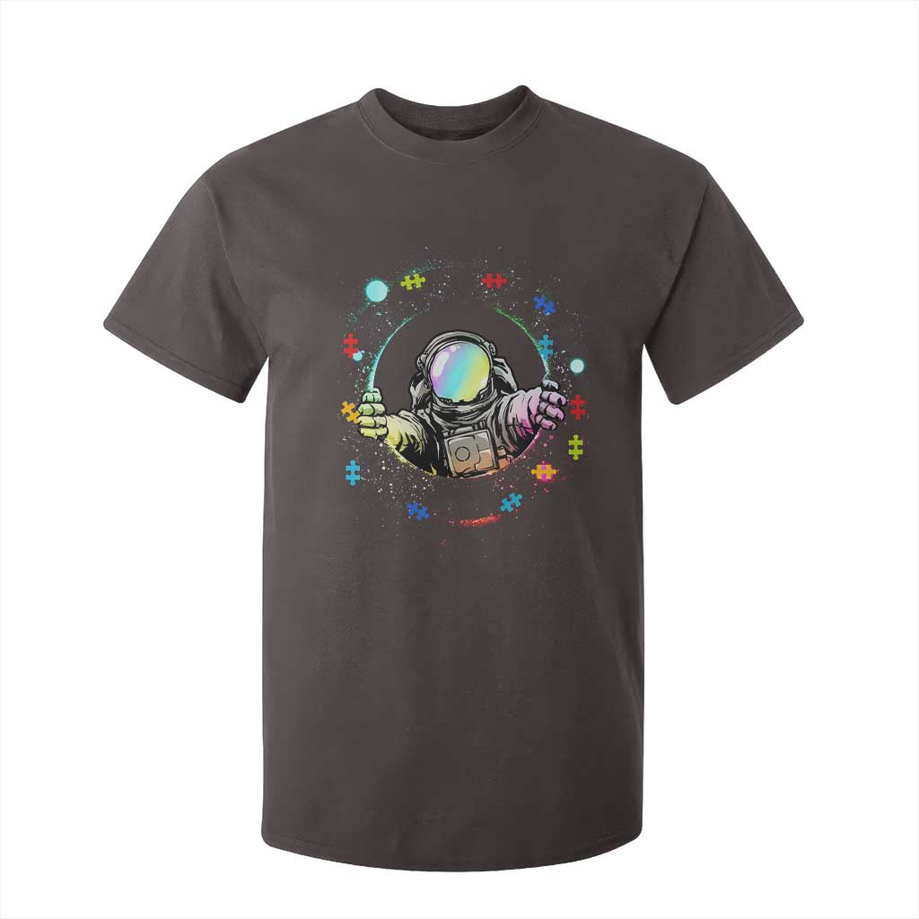 Astronaut Autism Awareness T Shirt For Kid Space Autistic Kids Sped Teacher TS10 Dark Chocolate Print Your Wear