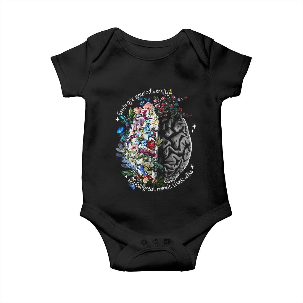 Autism Awareness Baby Onesie Neurodiversity All Great Minds Don't Mind Alike TS10 Black Print Your Wear