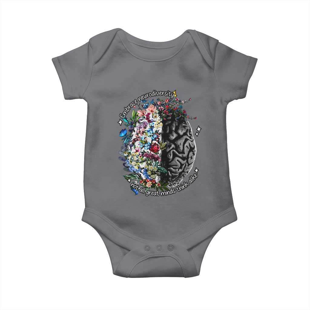 Autism Awareness Baby Onesie Neurodiversity All Great Minds Don't Mind Alike TS10 Charcoal Print Your Wear