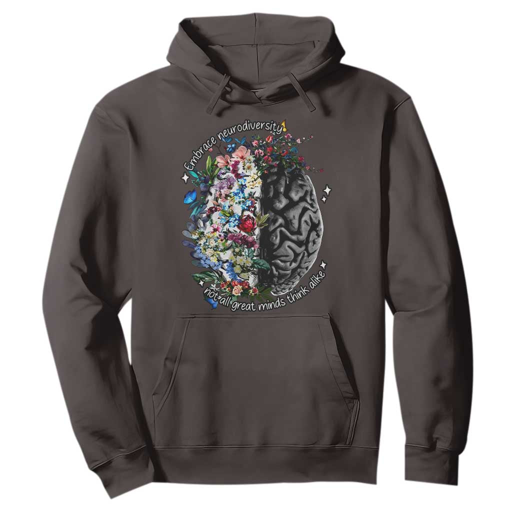 Autism Awareness Hoodie Neurodiversity All Great Minds Don't Mind Alike TS10 Dark Chocolate Print Your Wear