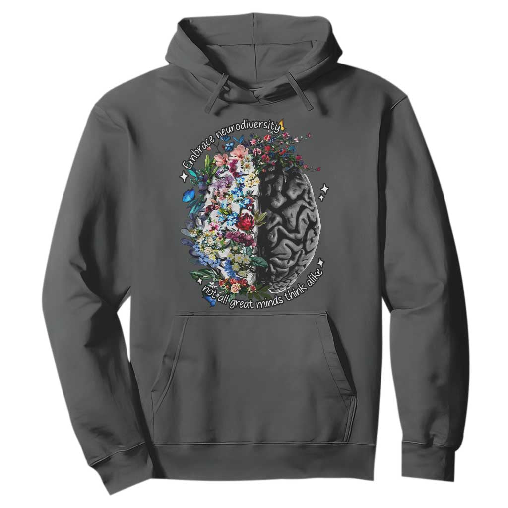Autism Awareness Hoodie Neurodiversity All Great Minds Don't Mind Alike TS10 Dark Heather Print Your Wear