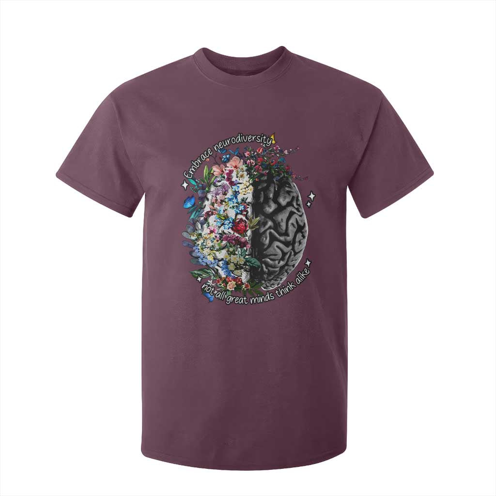 Autism Awareness T Shirt For Kid Neurodiversity All Great Minds Don't Mind Alike TS10 Maroon Print Your Wear