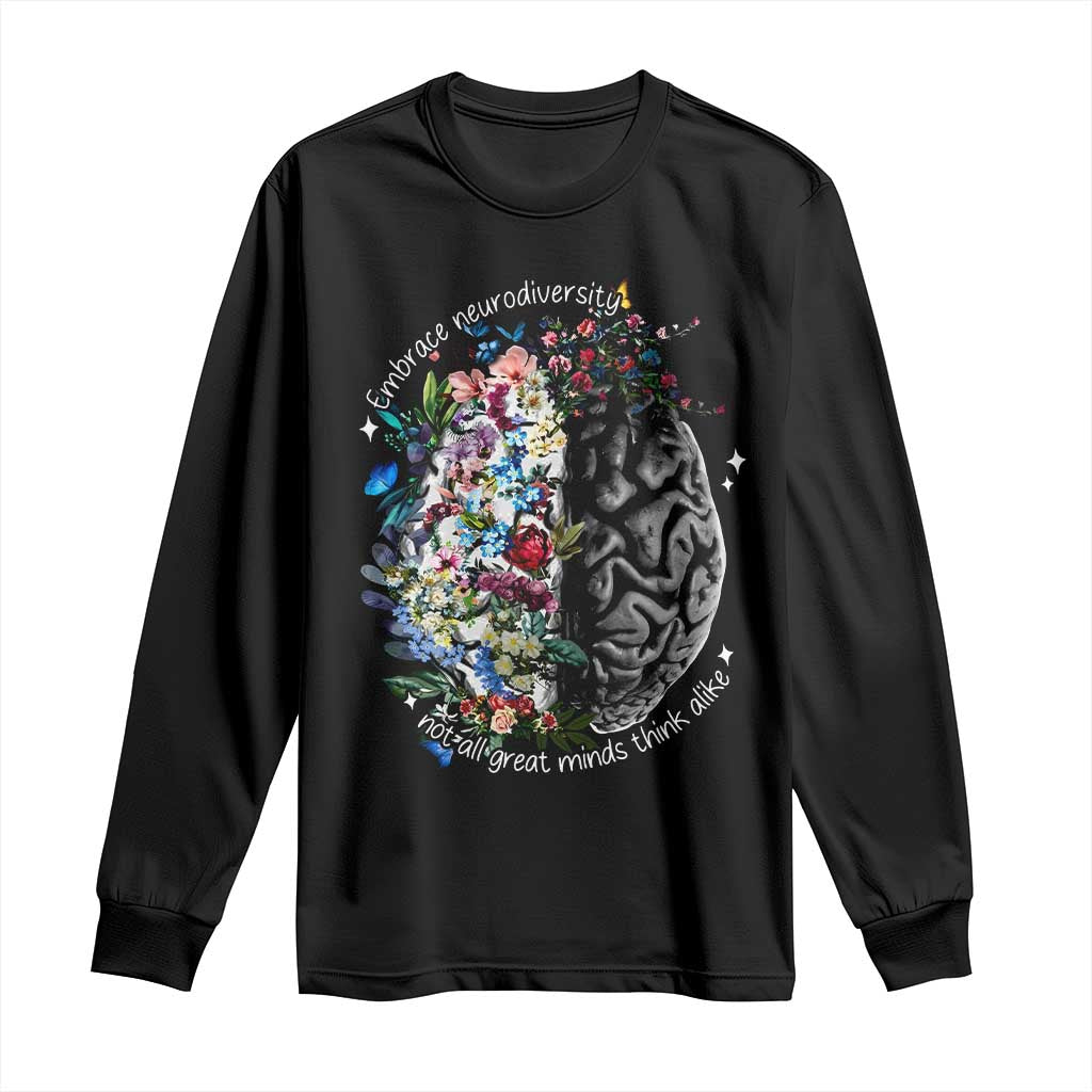 Autism Awareness Long Sleeve Shirt Neurodiversity All Great Minds Don't Mind Alike TS10 Black Print Your Wear