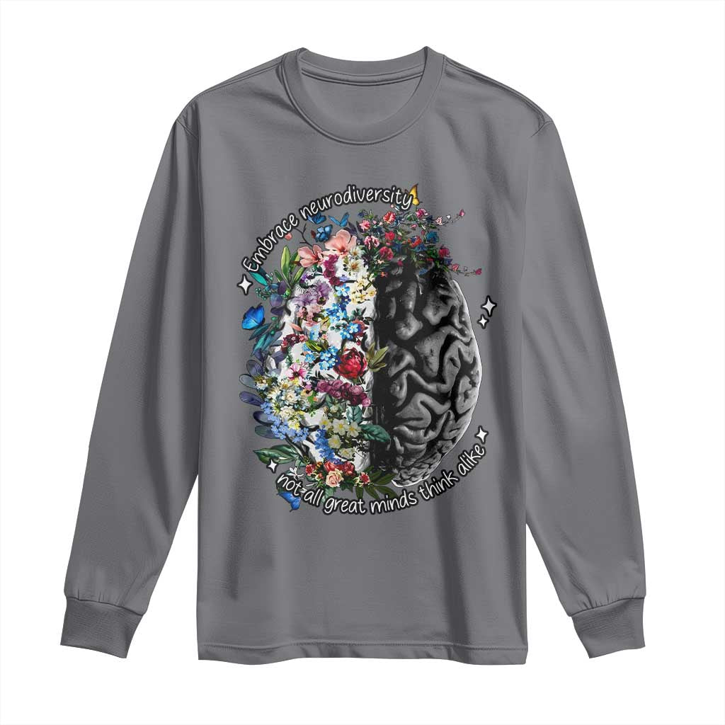 Autism Awareness Long Sleeve Shirt Neurodiversity All Great Minds Don't Mind Alike TS10 Charcoal Print Your Wear
