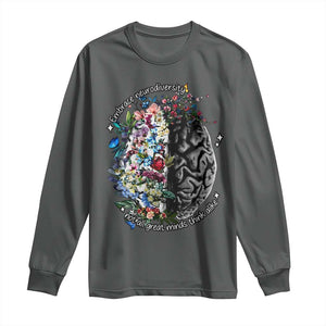 Autism Awareness Long Sleeve Shirt Neurodiversity All Great Minds Don't Mind Alike TS10 Dark Heather Print Your Wear