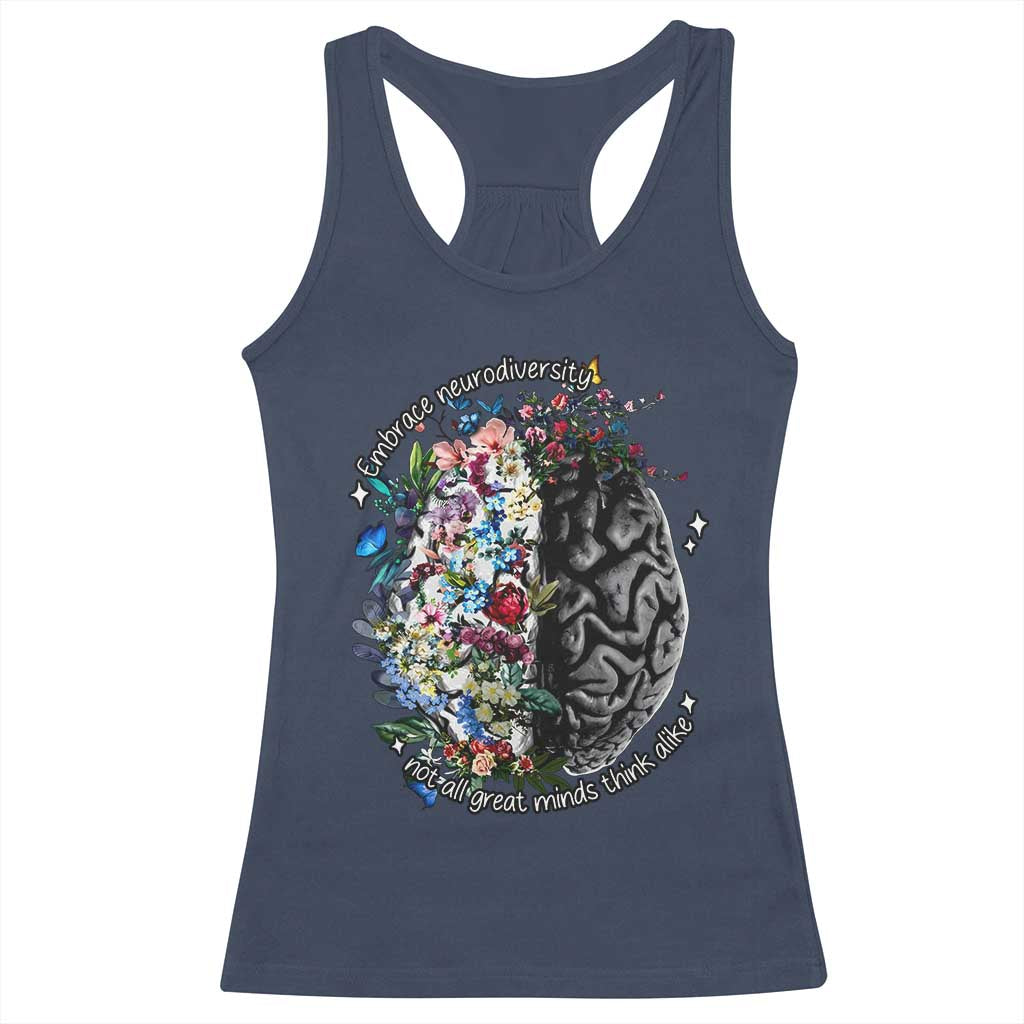 Autism Awareness Racerback Tank Top Neurodiversity All Great Minds Don't Mind Alike TS10 Navy Print Your Wear