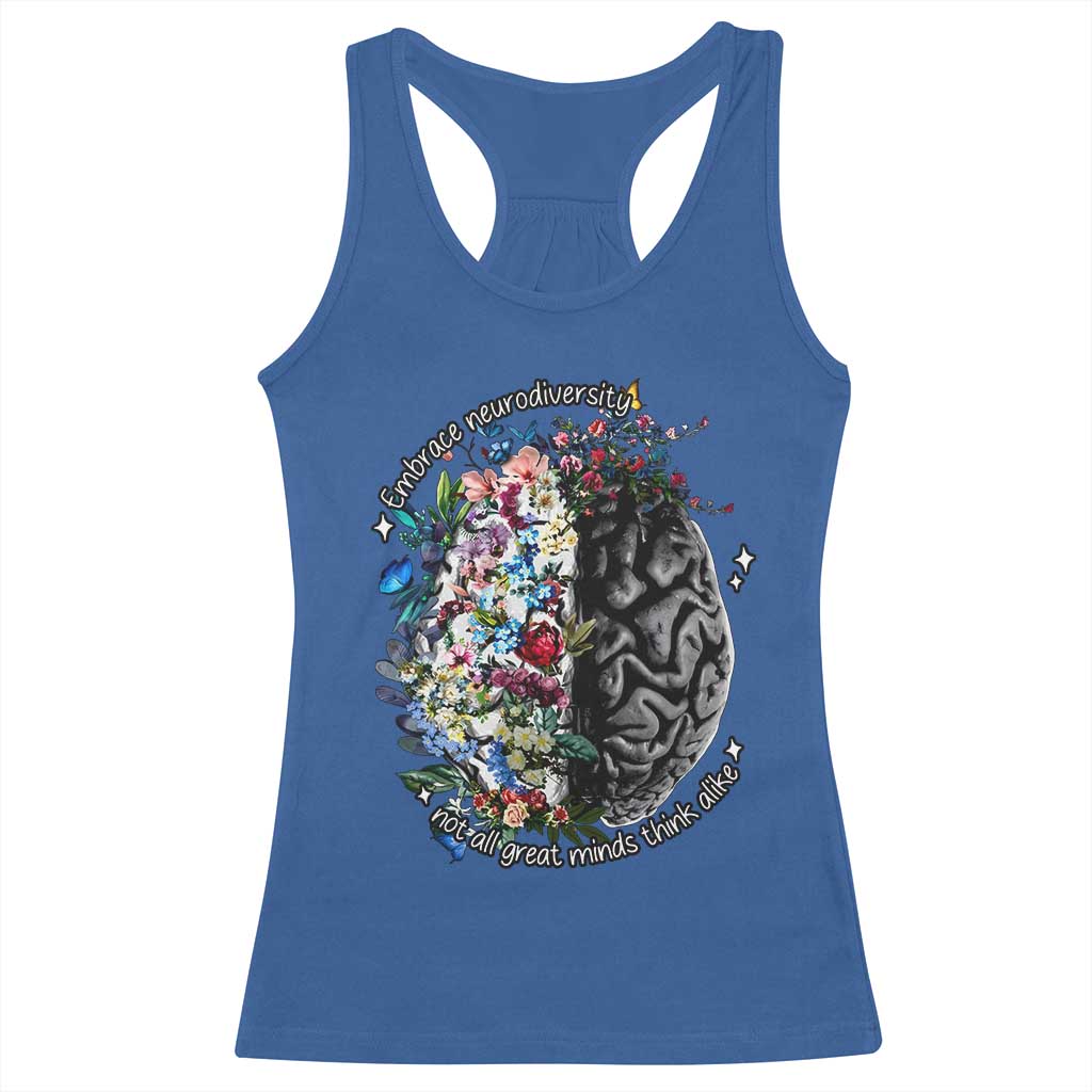 Autism Awareness Racerback Tank Top Neurodiversity All Great Minds Don't Mind Alike TS10 Royal Blue Print Your Wear