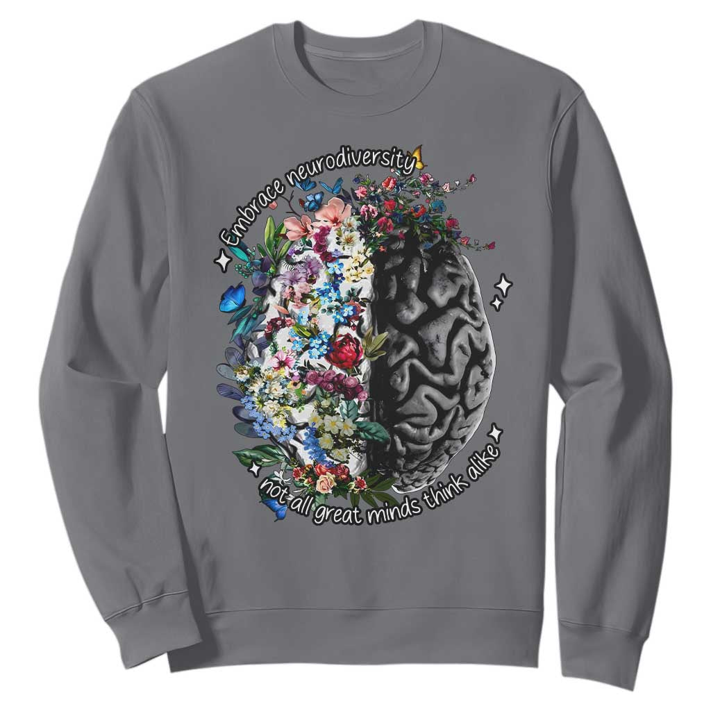 Autism Awareness Sweatshirt Neurodiversity All Great Minds Don't Mind Alike TS10 Charcoal Print Your Wear