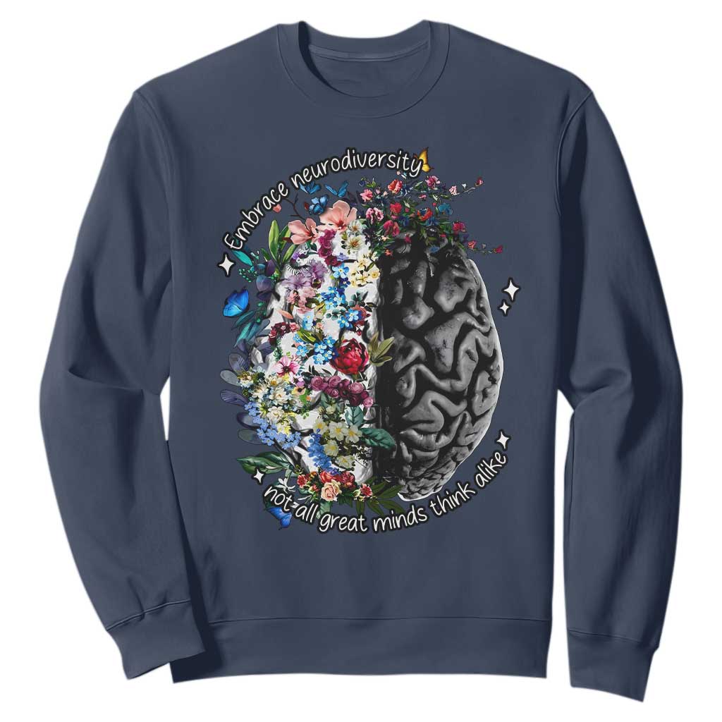 Autism Awareness Sweatshirt Neurodiversity All Great Minds Don't Mind Alike TS10 Navy Print Your Wear