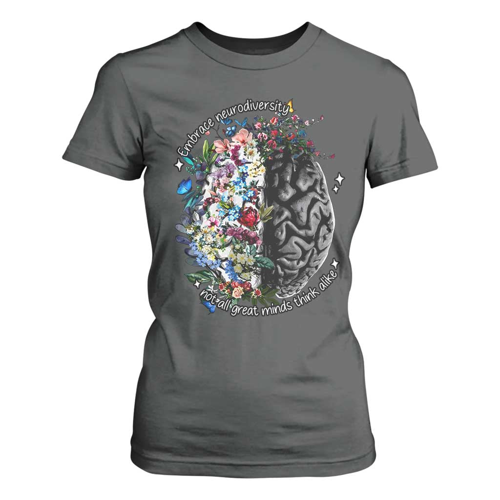 Autism Awareness T Shirt For Women Neurodiversity All Great Minds Don't Mind Alike TS10 Dark Heather Print Your Wear