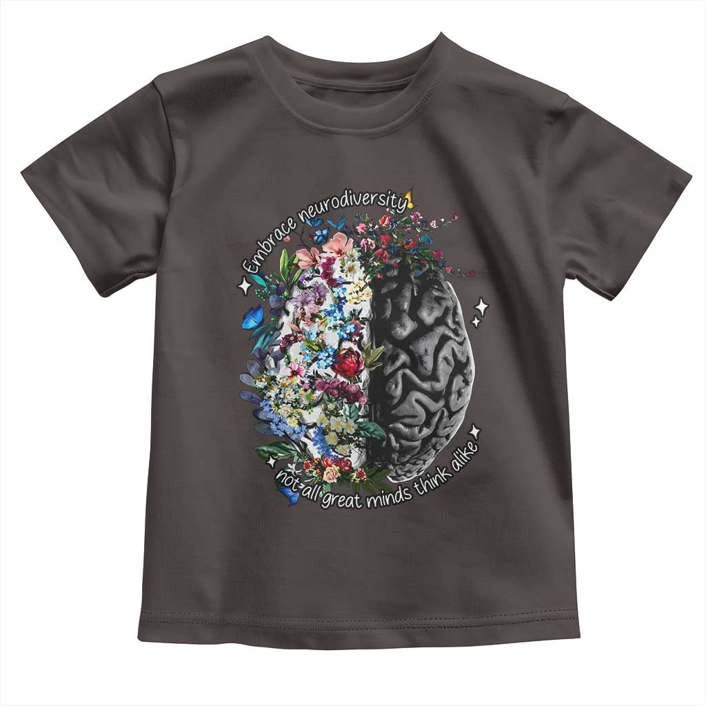 Autism Awareness Toddler T Shirt Neurodiversity All Great Minds Don't Mind Alike TS10 Dark Chocolate Print Your Wear