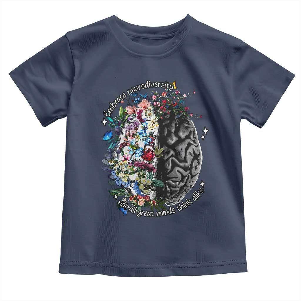 Autism Awareness Toddler T Shirt Neurodiversity All Great Minds Don't Mind Alike TS10 Navy Print Your Wear