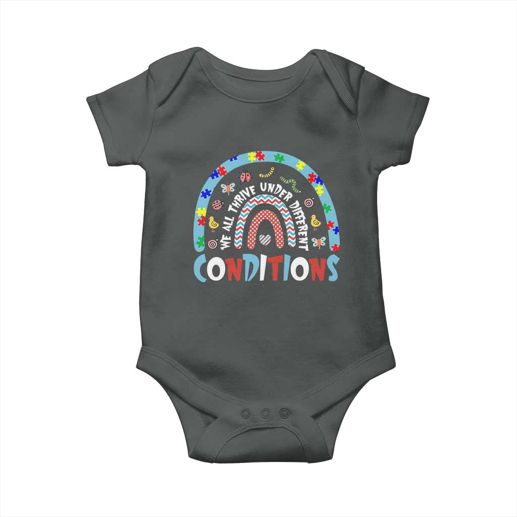 Autism Awareness Baby Onesie Sped Education Teacher Rainbow Reading TS10 Dark Heather Print Your Wear